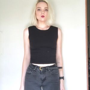 Intimately Free People Basic Black Stretch Crop